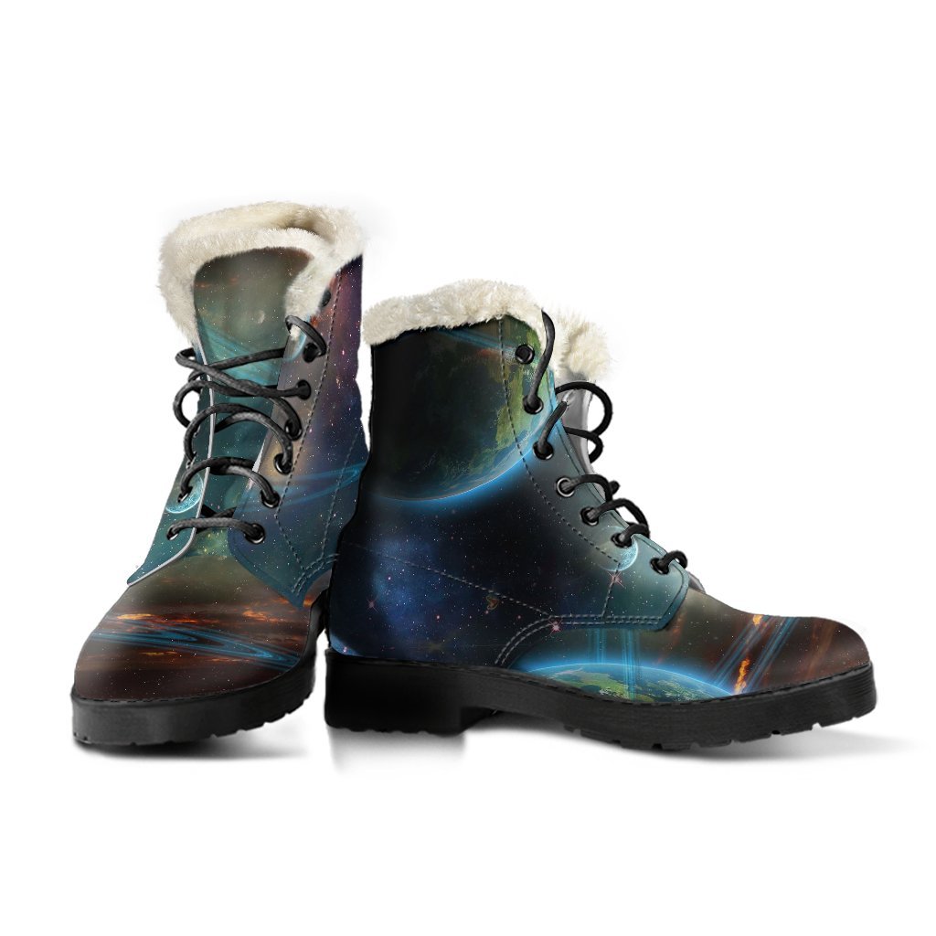Satun Galaxy Space Print Comfy Winter Boots-grizzshop