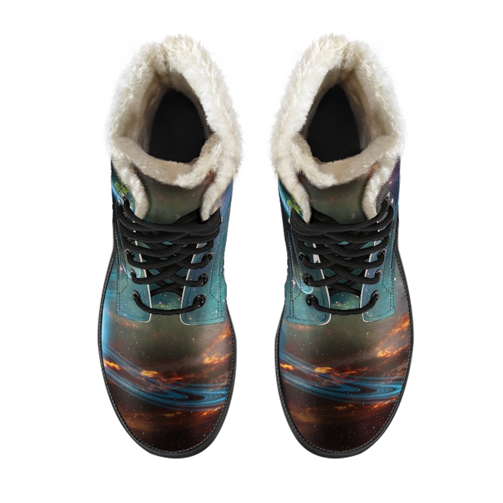 Satun Galaxy Space Print Comfy Winter Boots-grizzshop