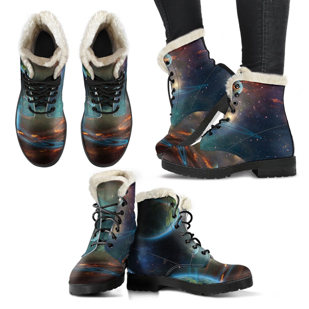 Satun Galaxy Space Print Comfy Winter Boots-grizzshop