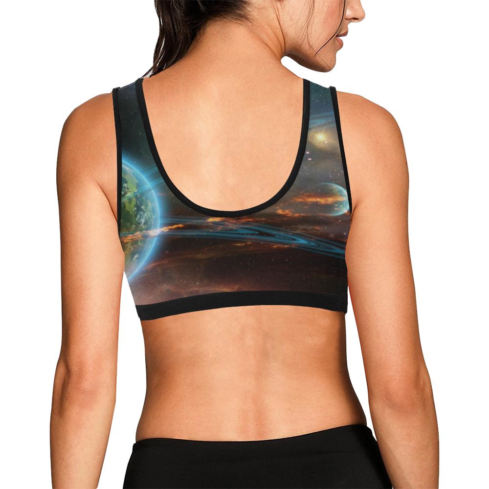 Satun Galaxy Space Print Women Sports Bra-grizzshop