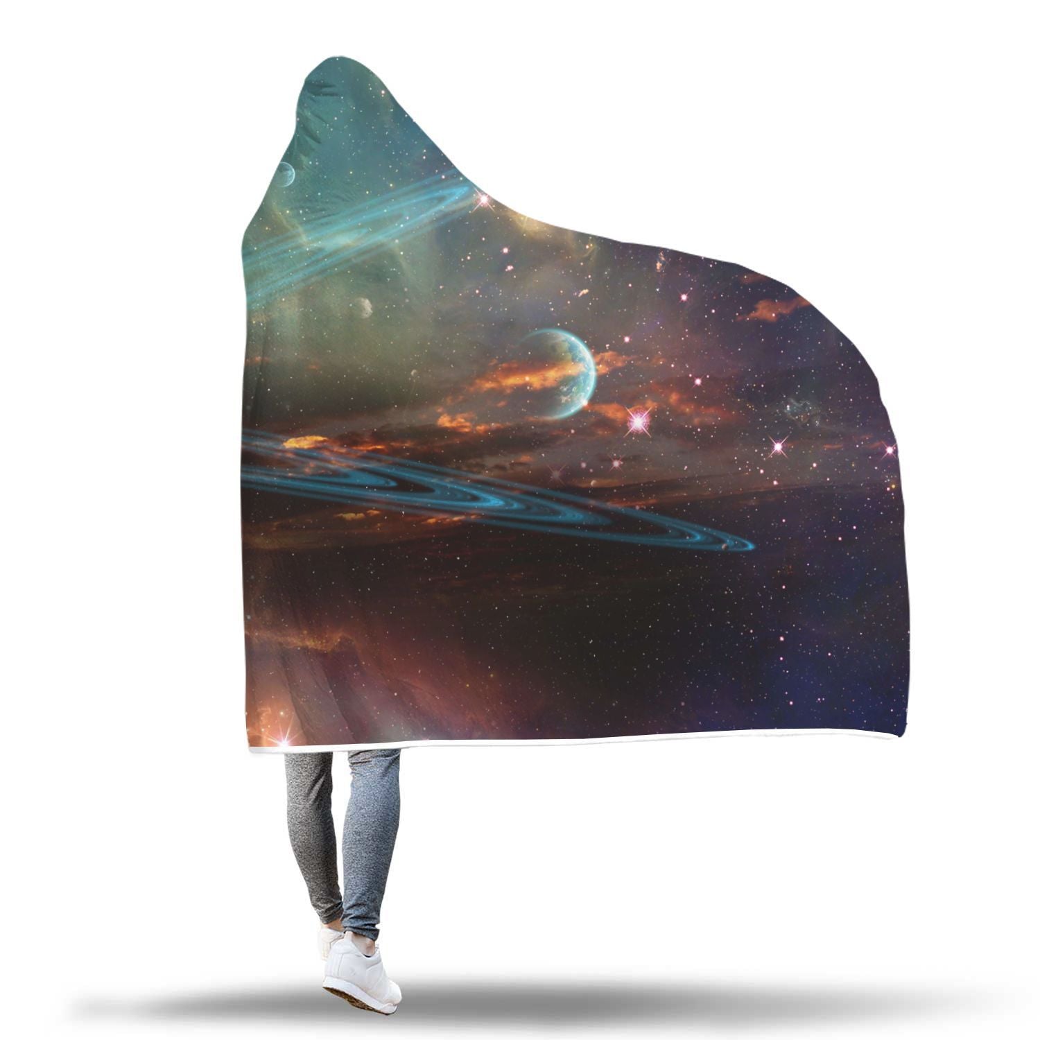 Satun Galaxy Space Print Hooded Blanket-grizzshop