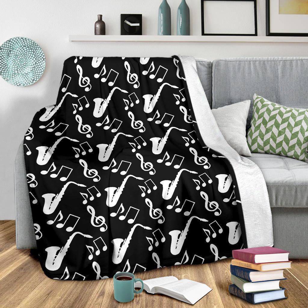 Saxophone Print Pattern Blanket-grizzshop
