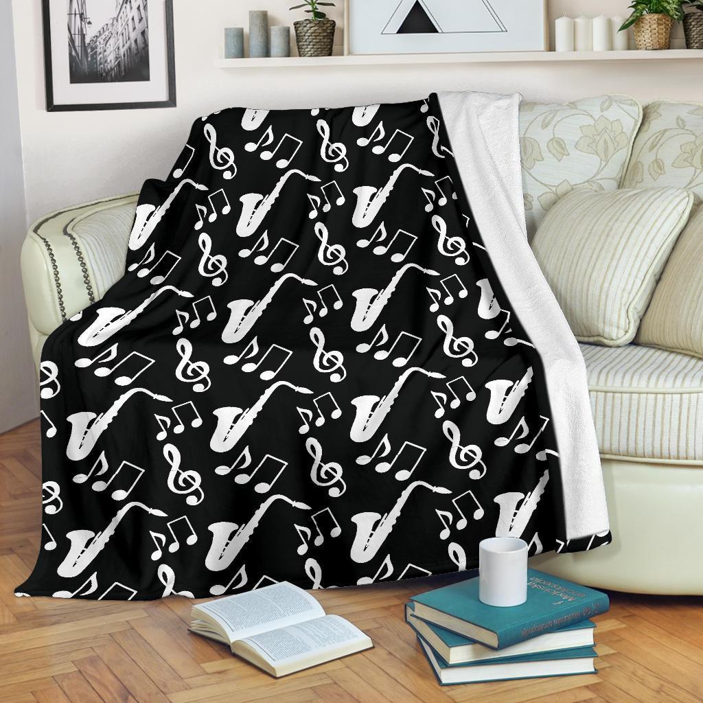 Saxophone Print Pattern Blanket-grizzshop