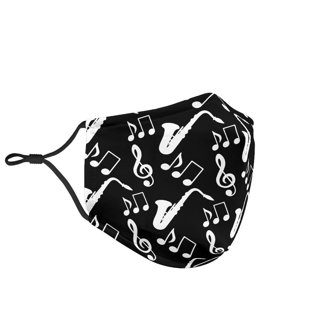 Saxophone Print Pattern Face Mask-grizzshop