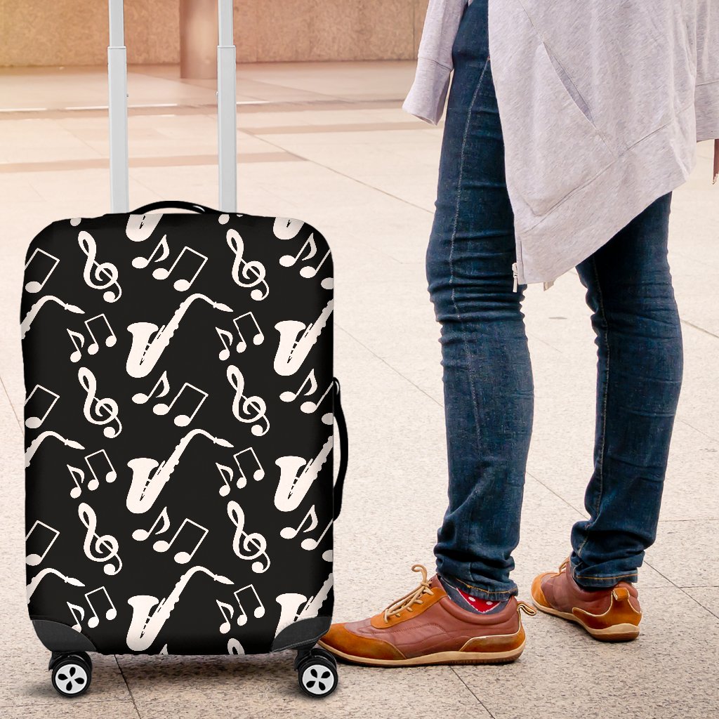 Saxophone Print Pattern Luggage Cover Protector-grizzshop