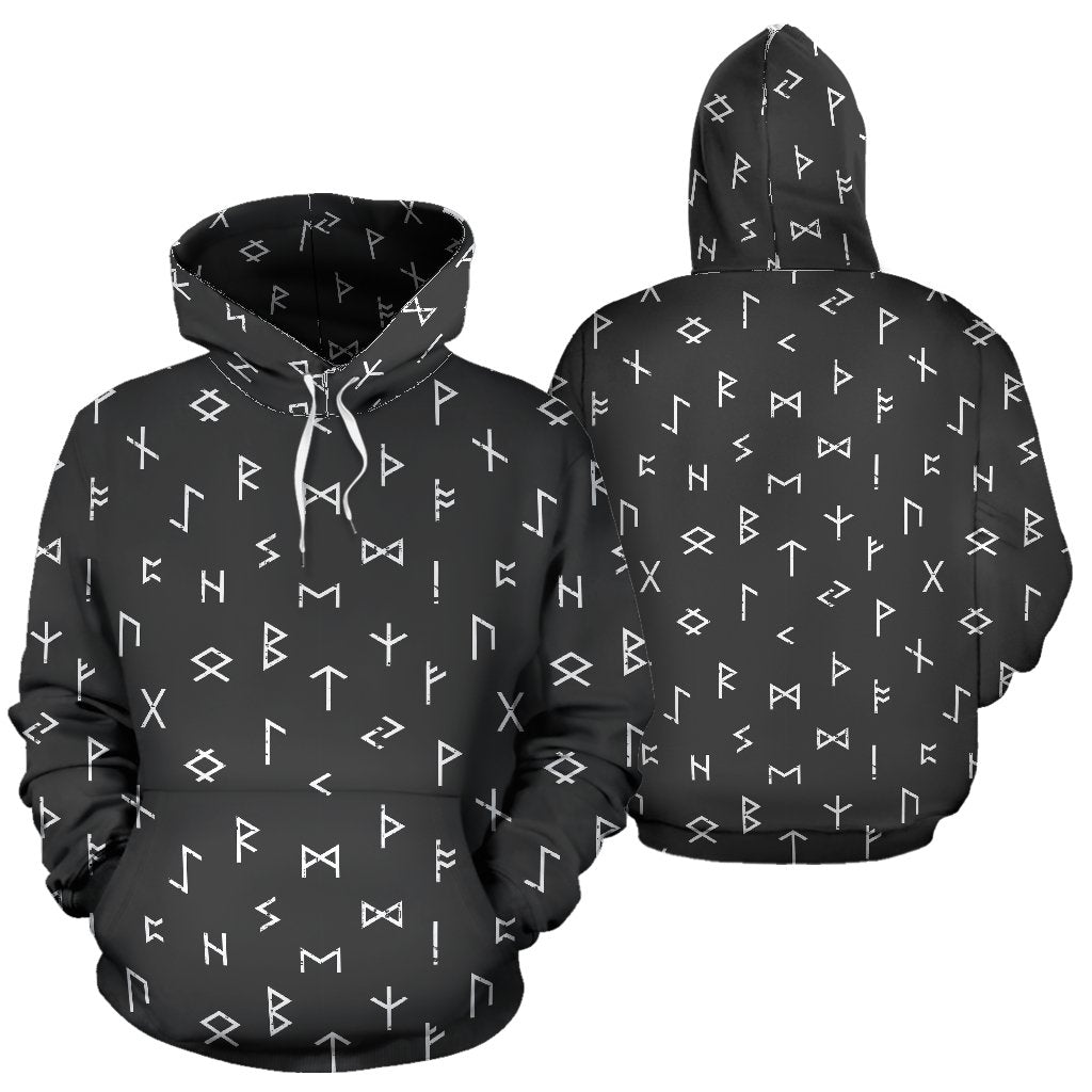 Scandinavian Viking Futhark Norse Runes Pattern Print Women Men Pullover Hoodie-grizzshop