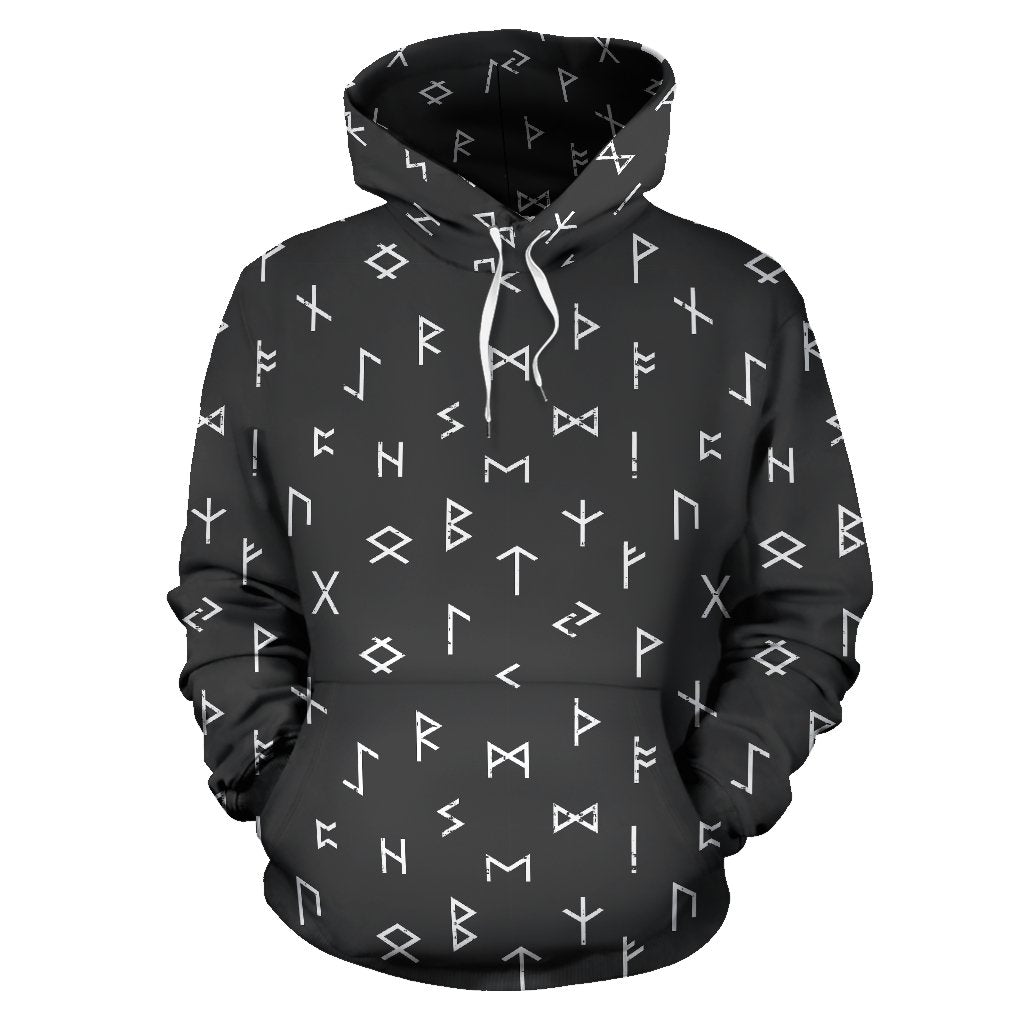 Scandinavian Viking Futhark Norse Runes Pattern Print Women Men Pullover Hoodie-grizzshop
