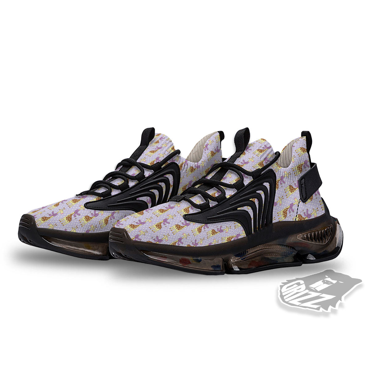 Scarf With Giraffe Print Pattern Black Gym Shoes-grizzshop