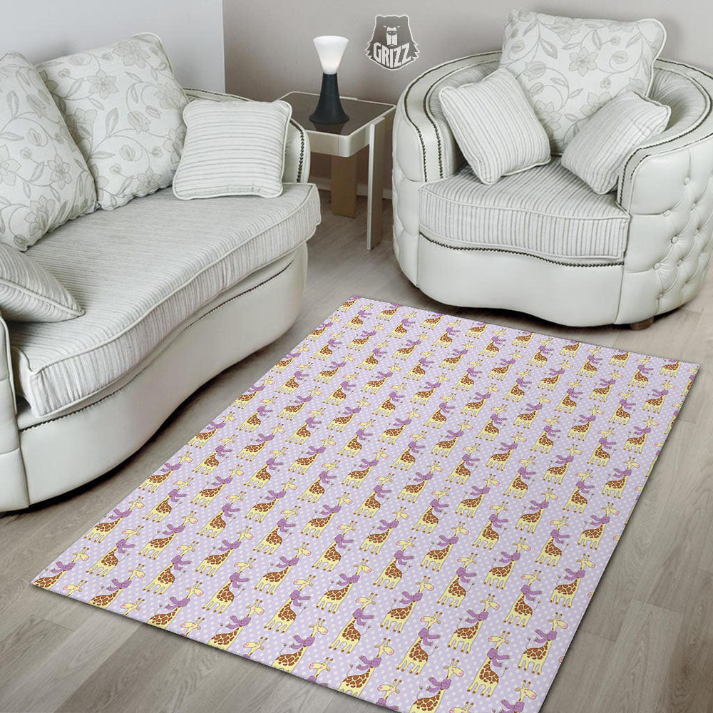Scarf With Giraffe Print Pattern Floor Mat-grizzshop