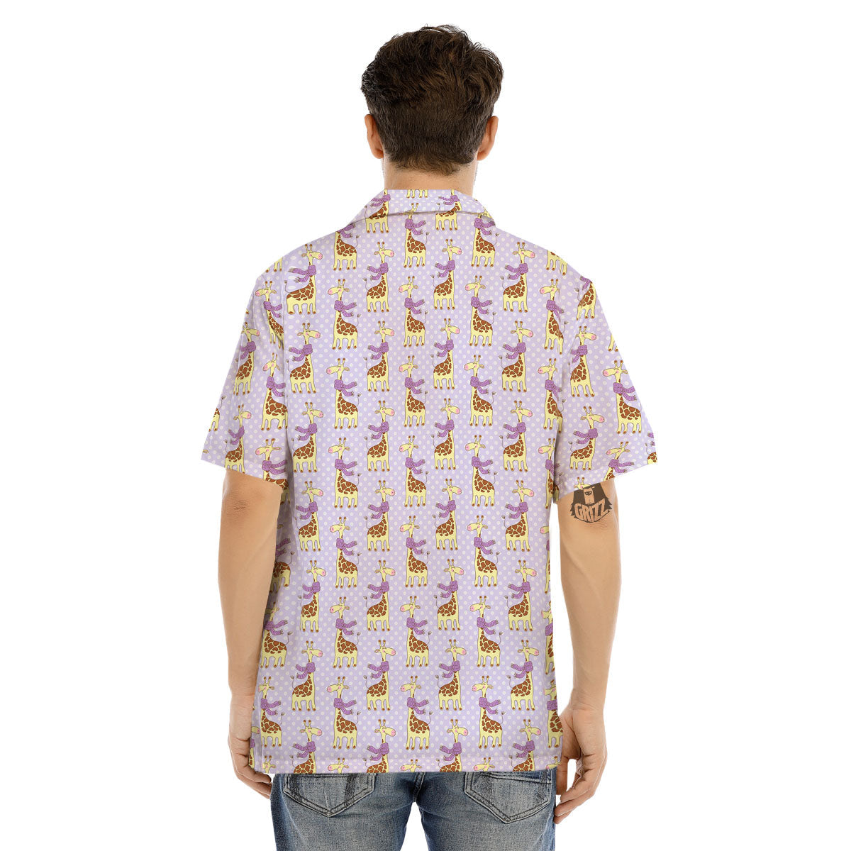 Scarf With Giraffe Print Pattern Men's Hawaiian Shirt-grizzshop