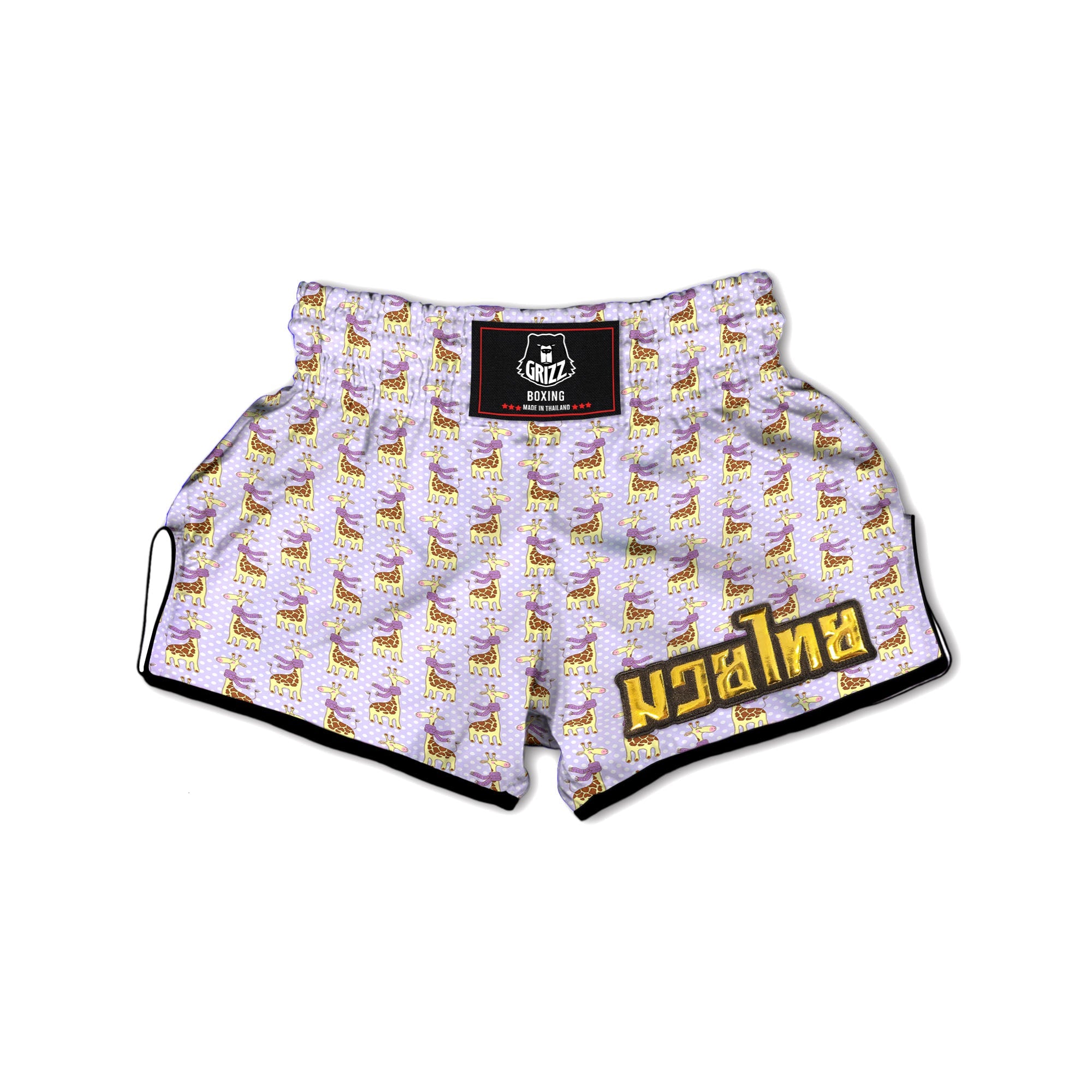 Scarf With Giraffe Print Pattern Muay Thai Boxing Shorts-grizzshop