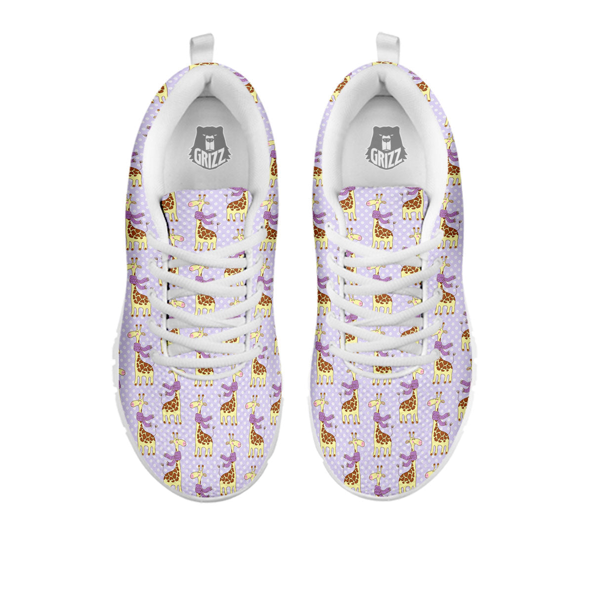 Scarf With Giraffe Print Pattern White Sneaker-grizzshop