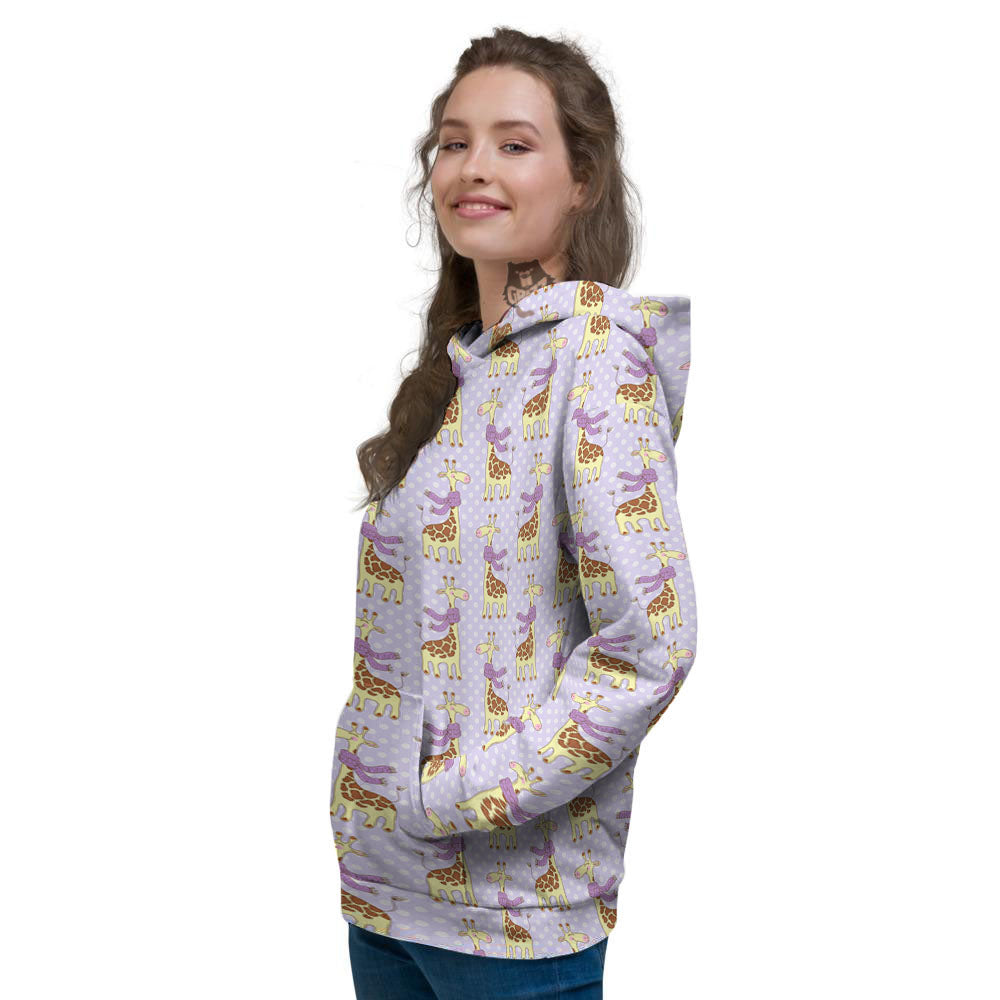 Scarf With Giraffe Print Pattern Women's Hoodie-grizzshop
