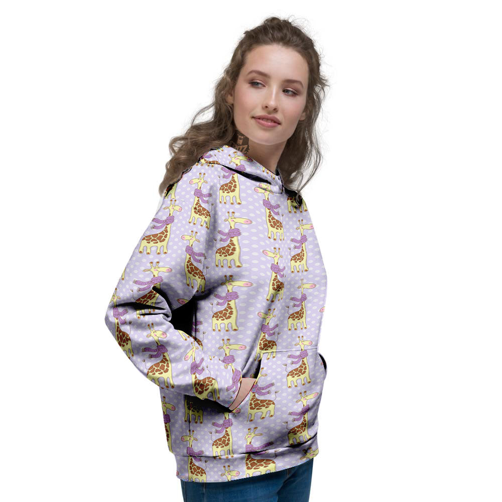Scarf With Giraffe Print Pattern Women's Hoodie-grizzshop