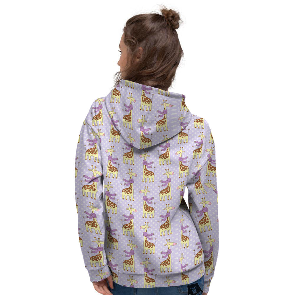 Scarf With Giraffe Print Pattern Women's Hoodie-grizzshop