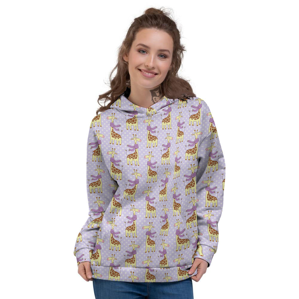 Scarf With Giraffe Print Pattern Women's Hoodie-grizzshop