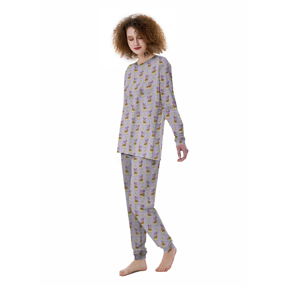 Scarf With Giraffe Print Pattern Women's Pajamas-grizzshop