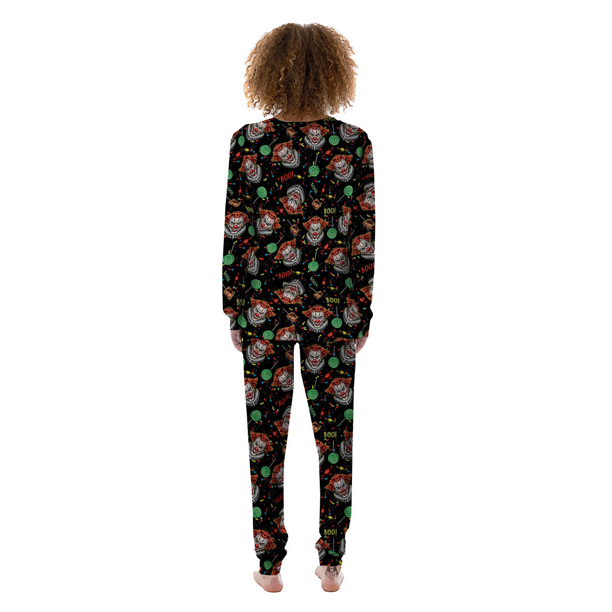 Scary Clown Halloween Print Pattern Women's Pajamas-grizzshop