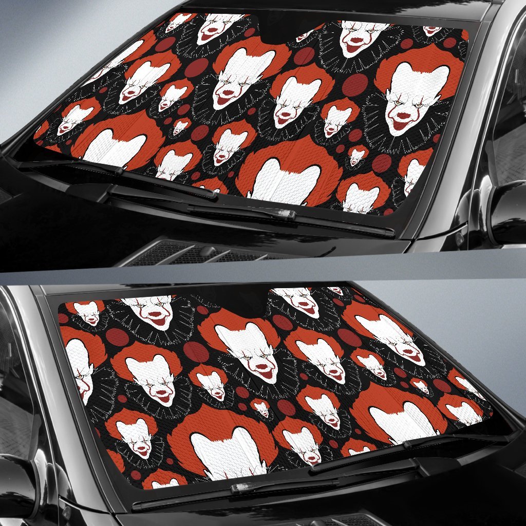 Scary Clown Pattern Print Car Sun Shade-grizzshop