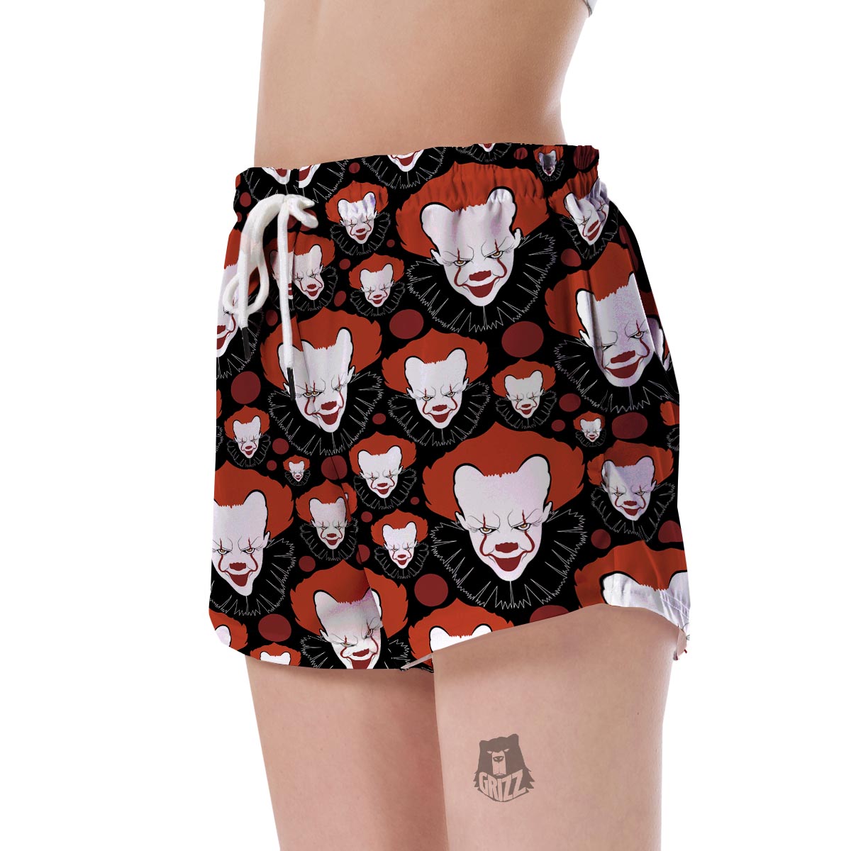 Scary Clown Pattern Print Women's Shorts-grizzshop