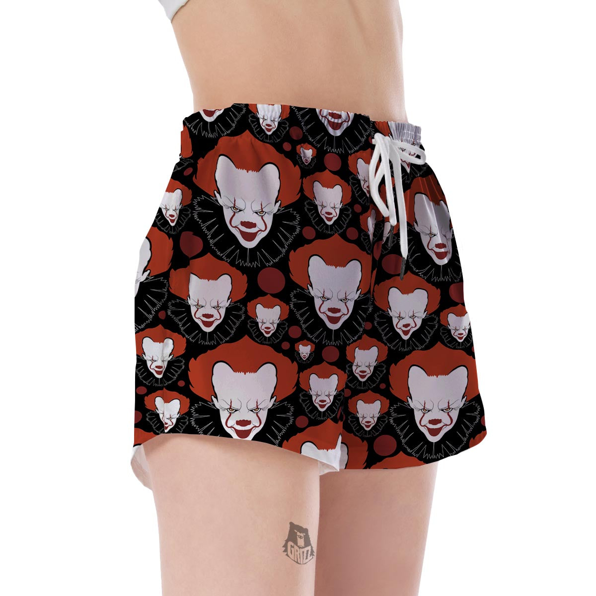 Scary Clown Pattern Print Women's Shorts-grizzshop