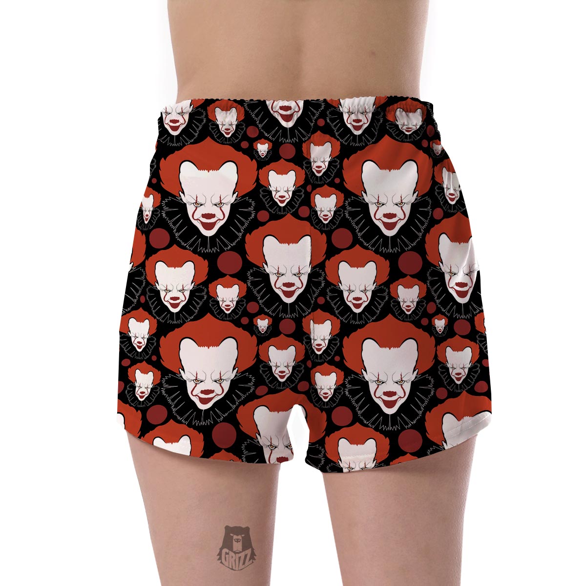 Scary Clown Pattern Print Women's Shorts-grizzshop