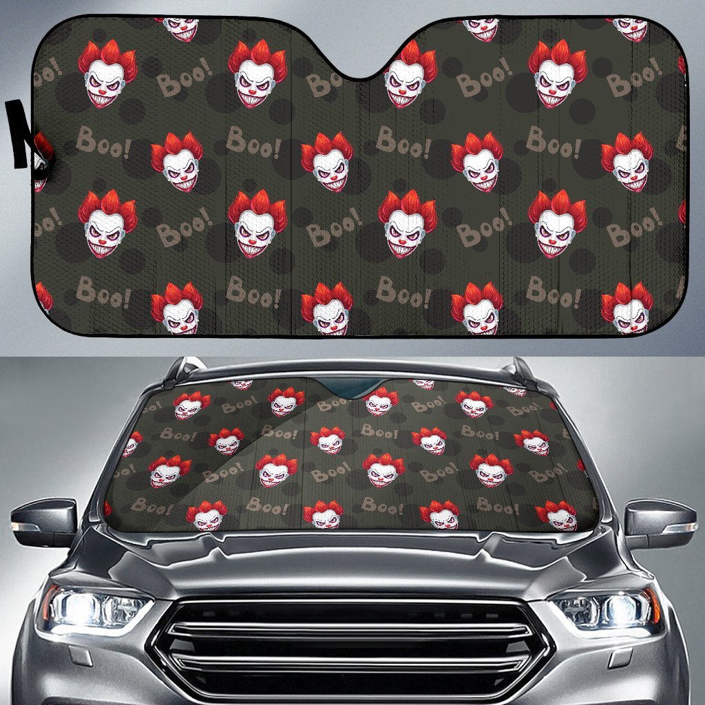 Scary Clown Print Pattern Car Sun Shade-grizzshop