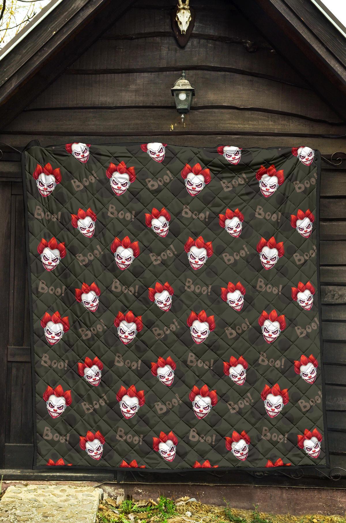Scary Clown Print Pattern Quilt-grizzshop
