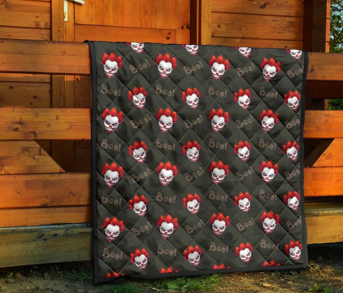 Scary Clown Print Pattern Quilt-grizzshop