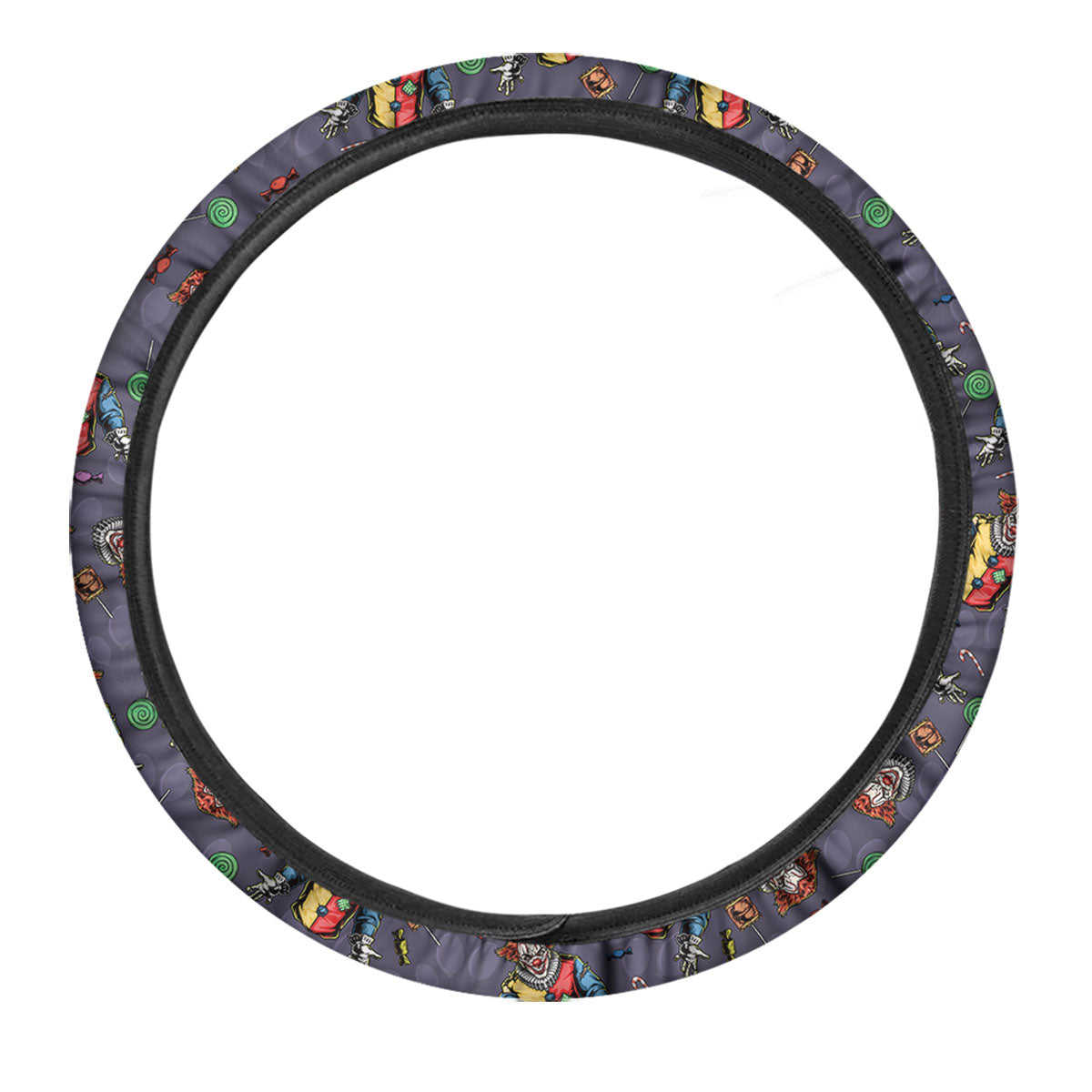 Scary Evil Clown Print Pattern Car Steering Wheel Cover-grizzshop