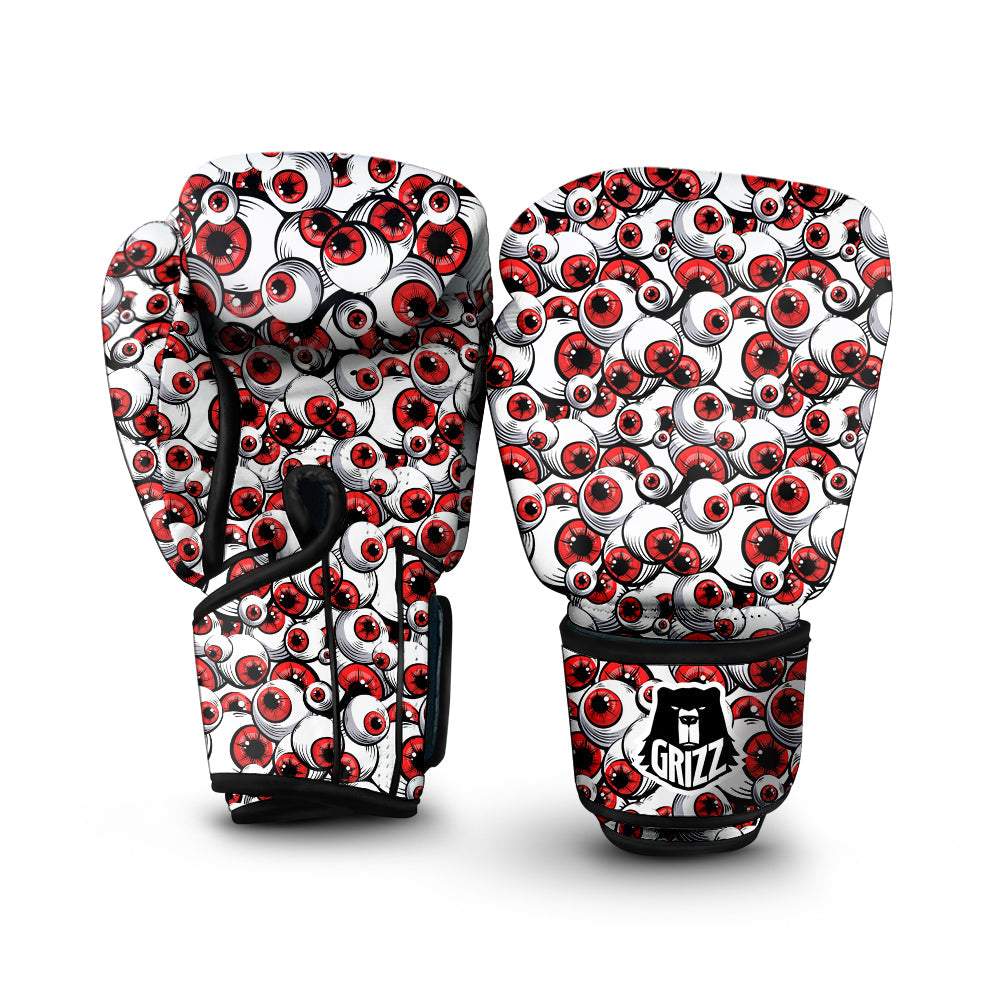 Scary Red Eyes Print Pattern Boxing Gloves-grizzshop