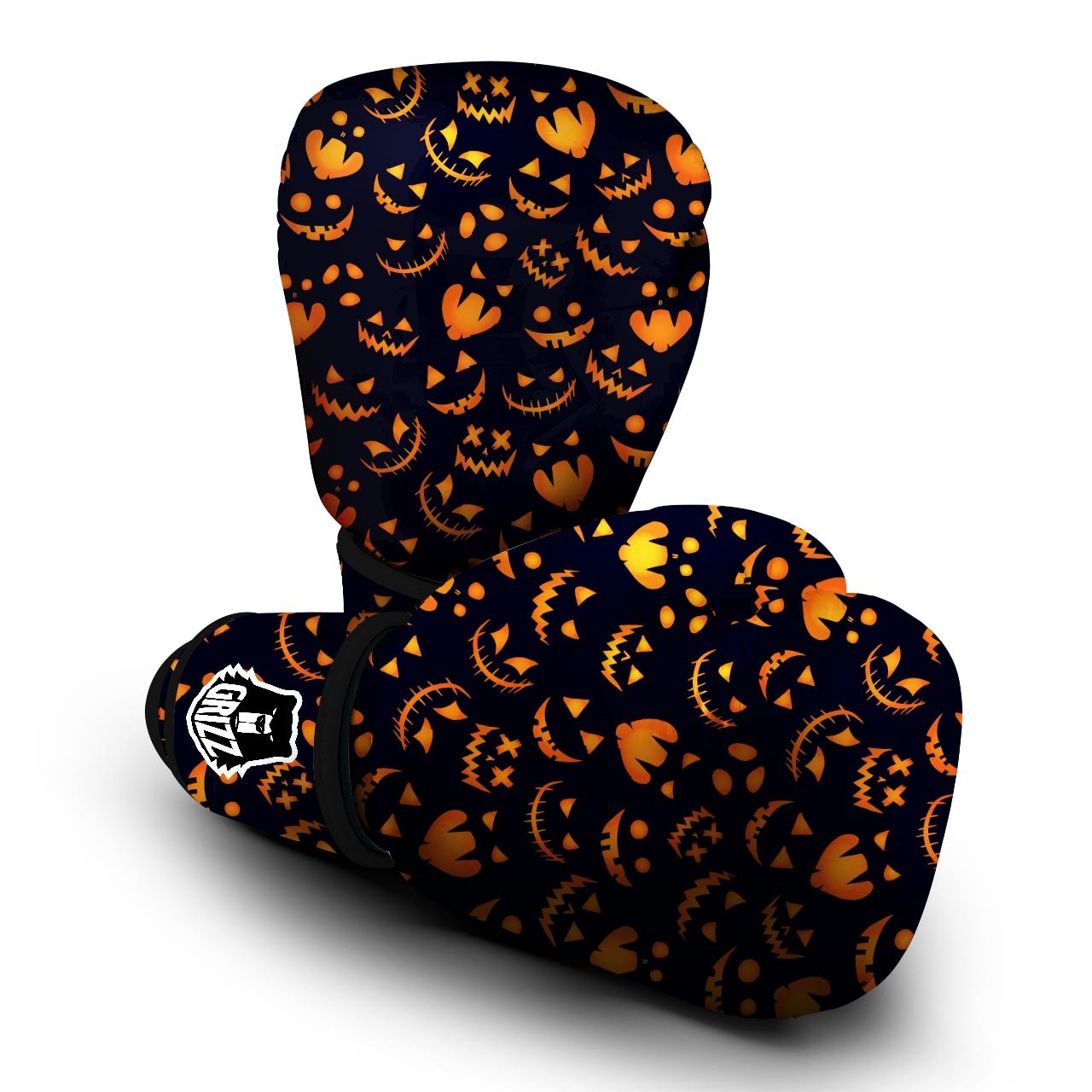 Scary Pumpkin Halloween Print Pattern Boxing Gloves-grizzshop