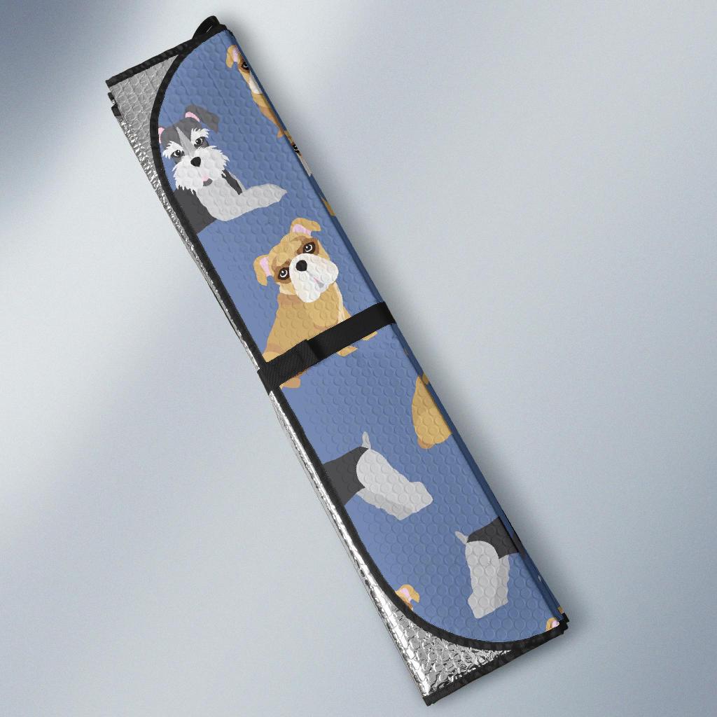 Schnauzer Dog Print Pattern Car Sun Shade-grizzshop