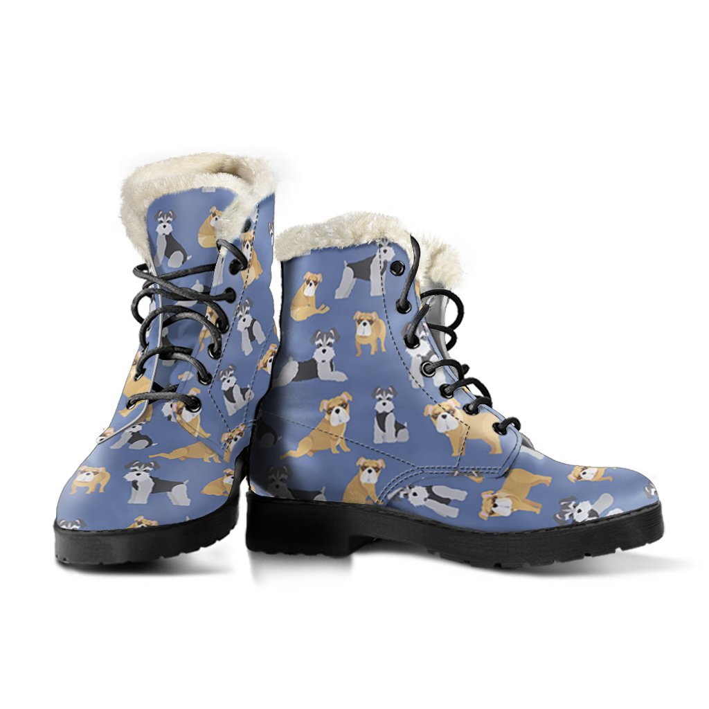 Schnauzer Dog Print Pattern Comfy Winter Boots-grizzshop
