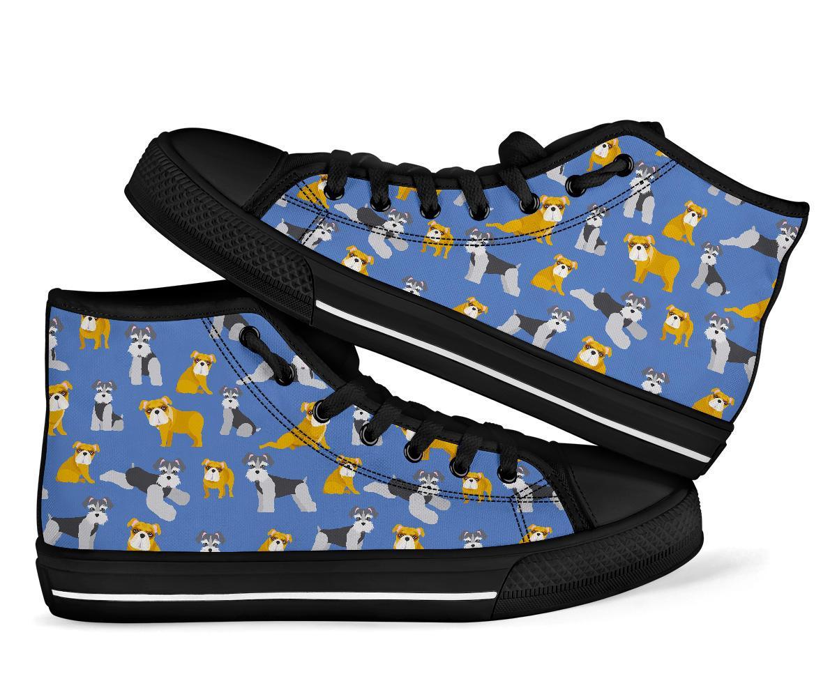 Schnauzer Dog Print Pattern Men Women's High Top Shoes-grizzshop
