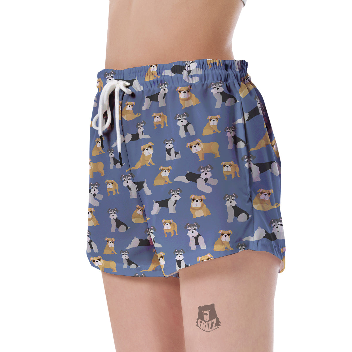 Schnauzer Dog Print Pattern Women's Shorts-grizzshop