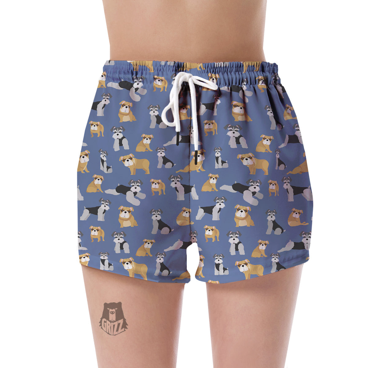 Schnauzer Dog Print Pattern Women's Shorts-grizzshop