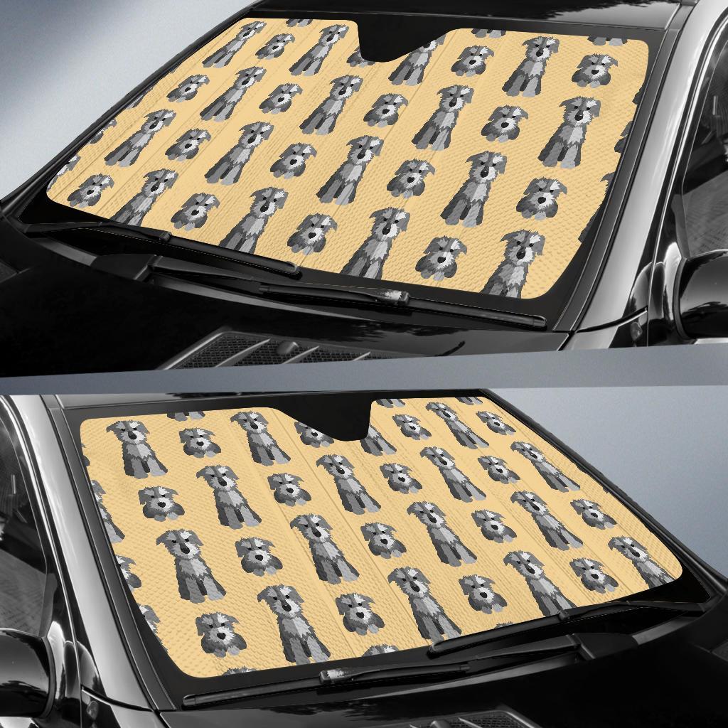 Schnauzer Dog Puppy Pattern Print Car Sun Shade-grizzshop