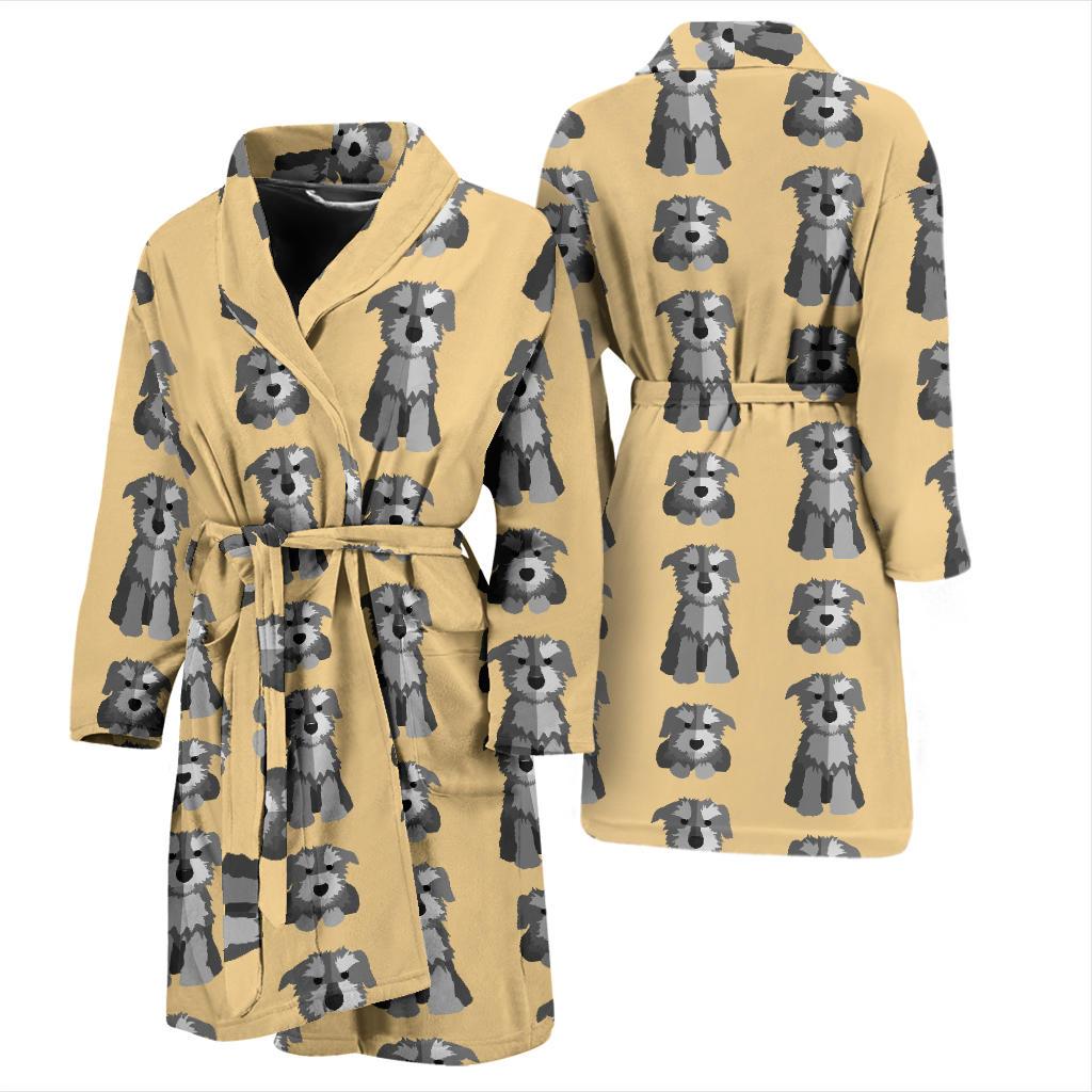 Schnauzer Dog Puppy Pattern Print Men Long Robe-grizzshop