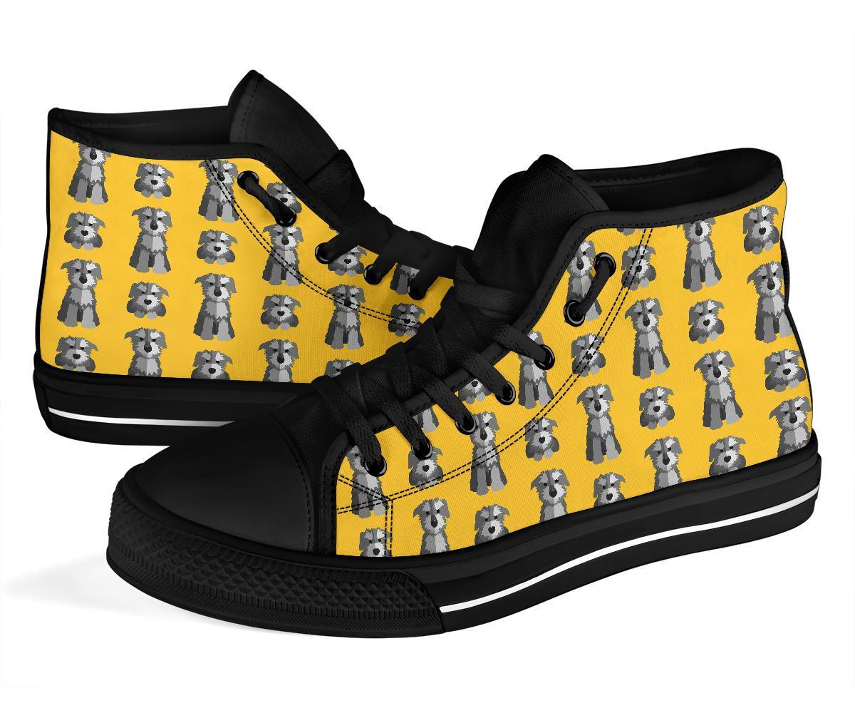 Schnauzer Dog Puppy Pattern Print Men Women's High Top Shoes-grizzshop