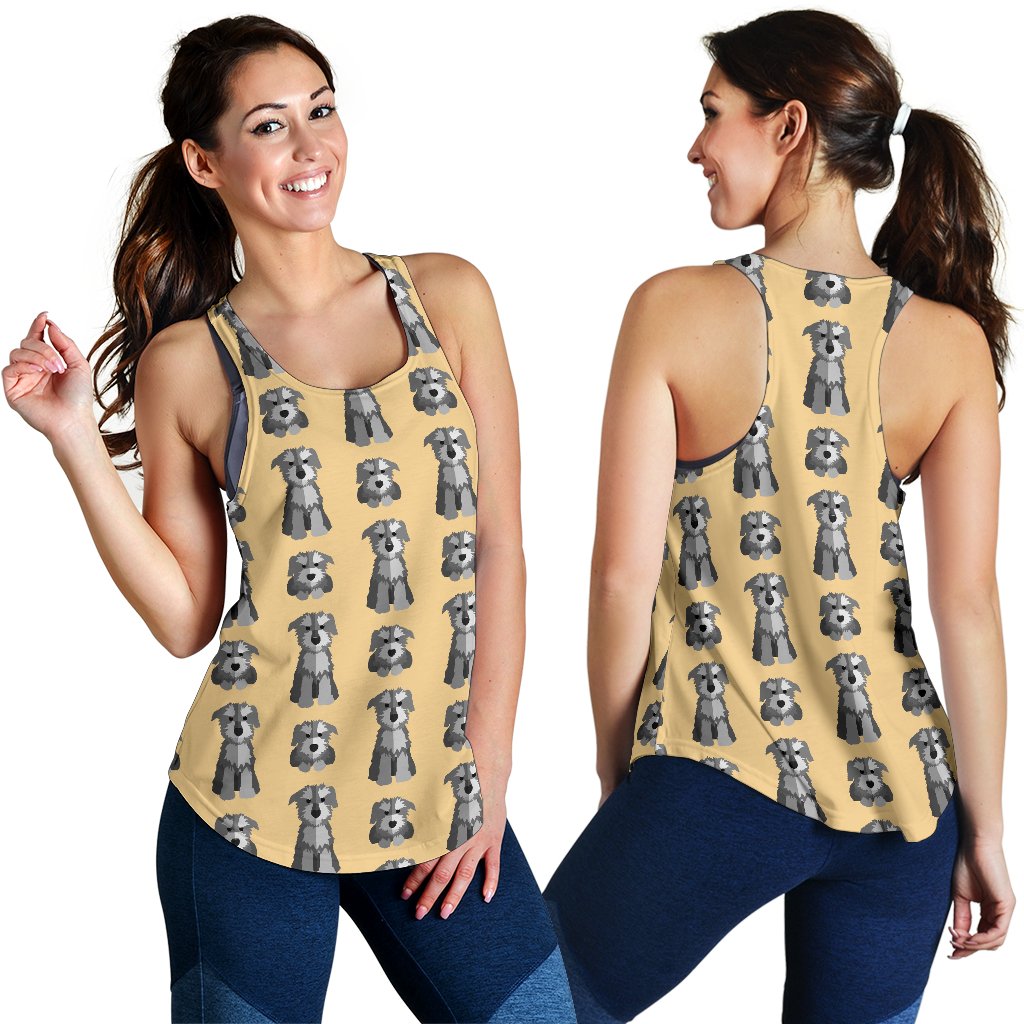 Schnauzer Dog Puppy Pattern Print Women's Racerback Tank Tops-grizzshop