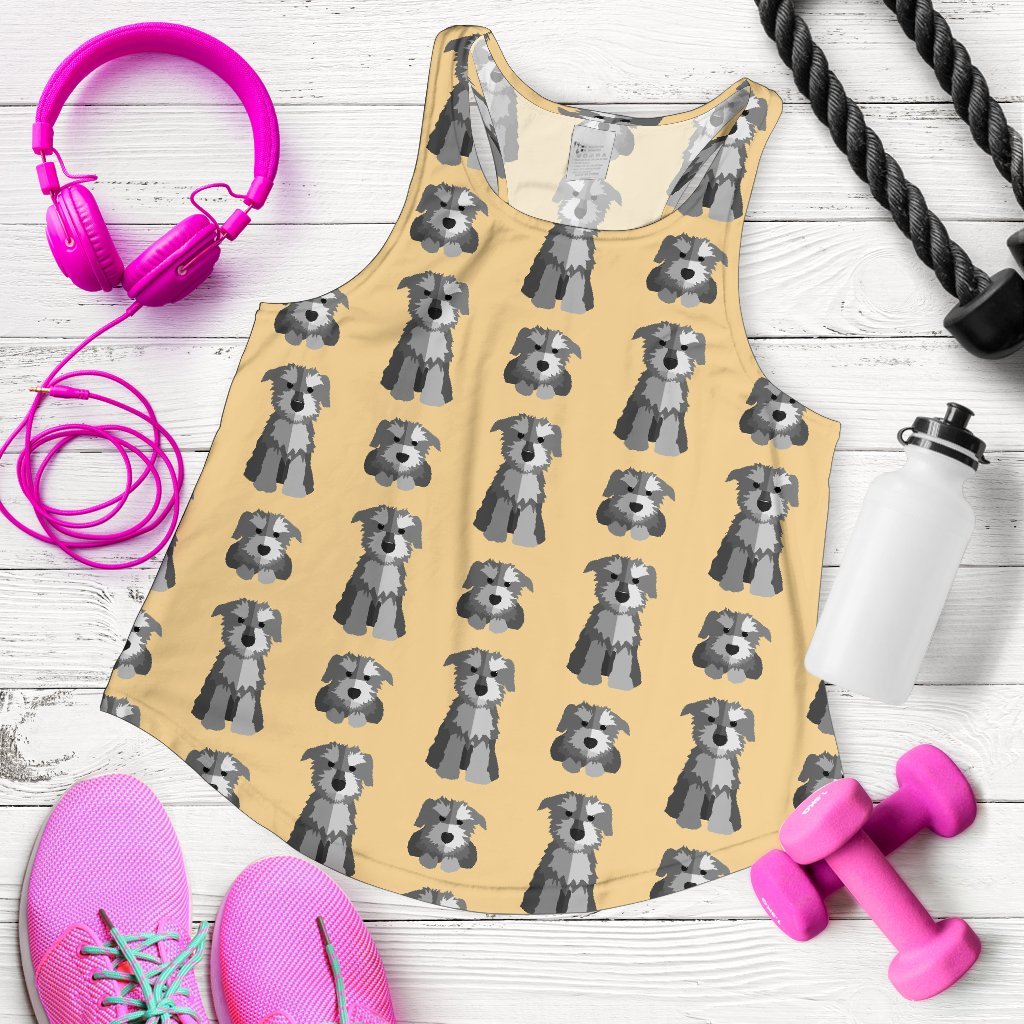 Schnauzer Dog Puppy Pattern Print Women's Racerback Tank Tops-grizzshop