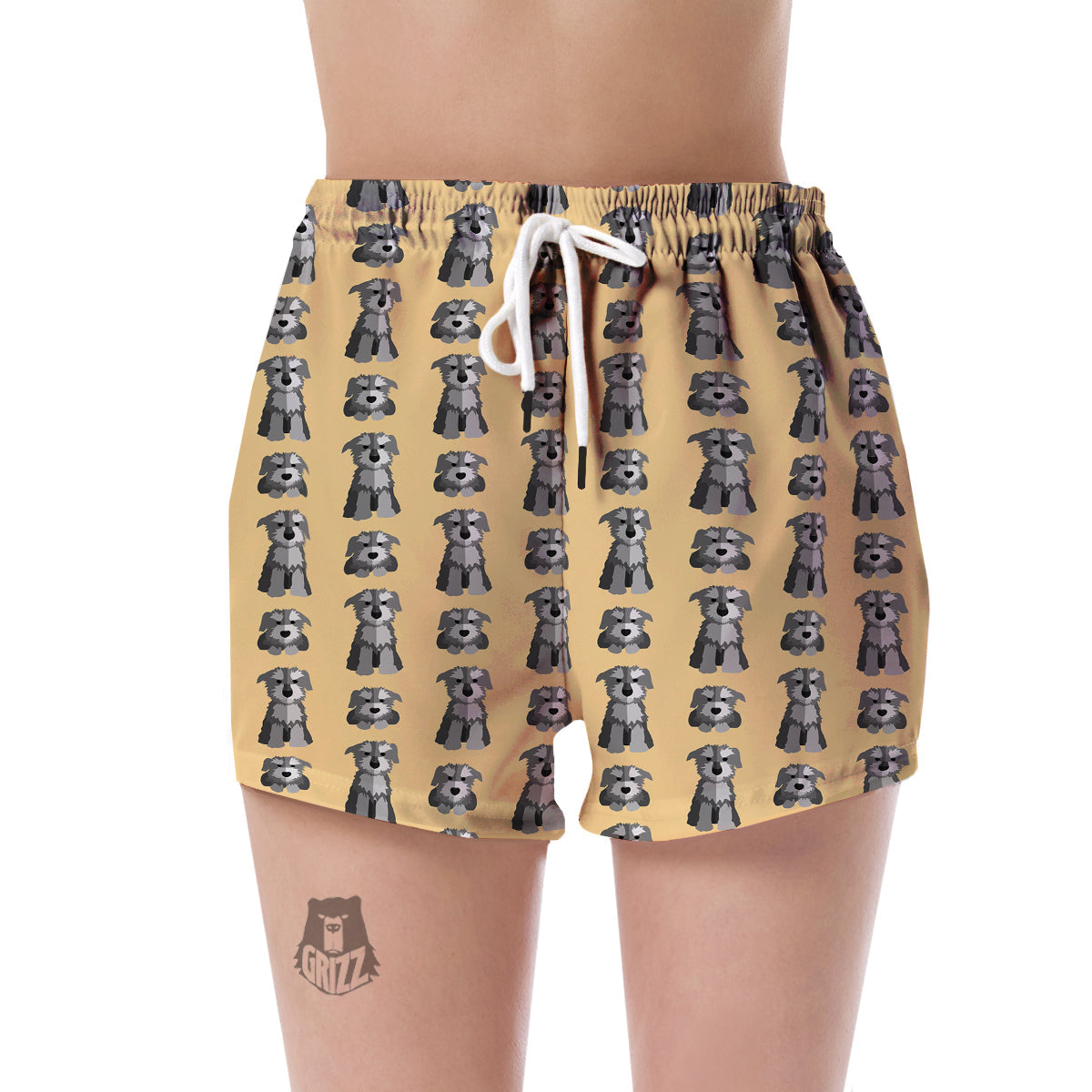 Schnauzer Dog Puppy Pattern Print Women's Shorts-grizzshop