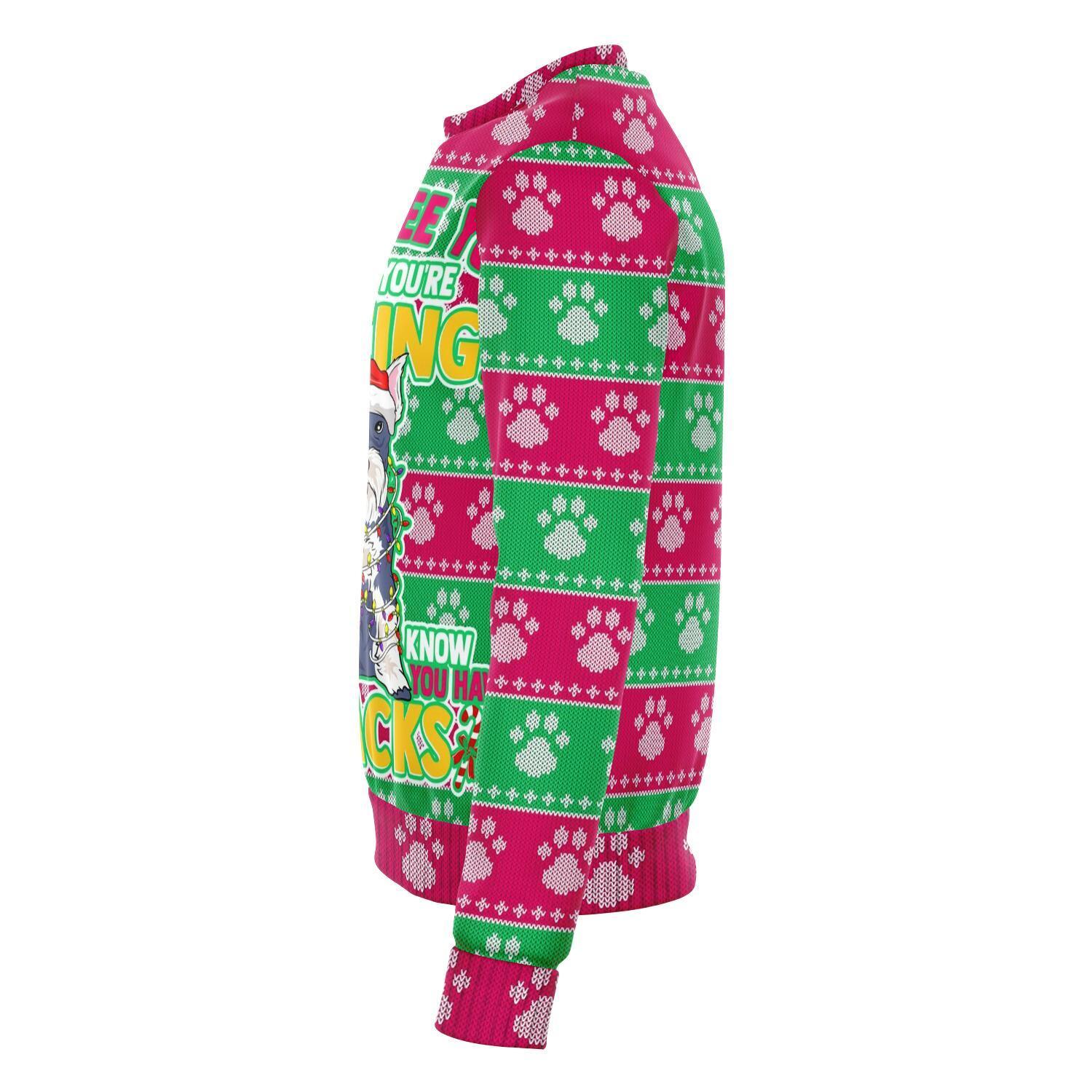 Schnauzer They Know When You Have Snacks Christmas Ugly Sweater-grizzshop