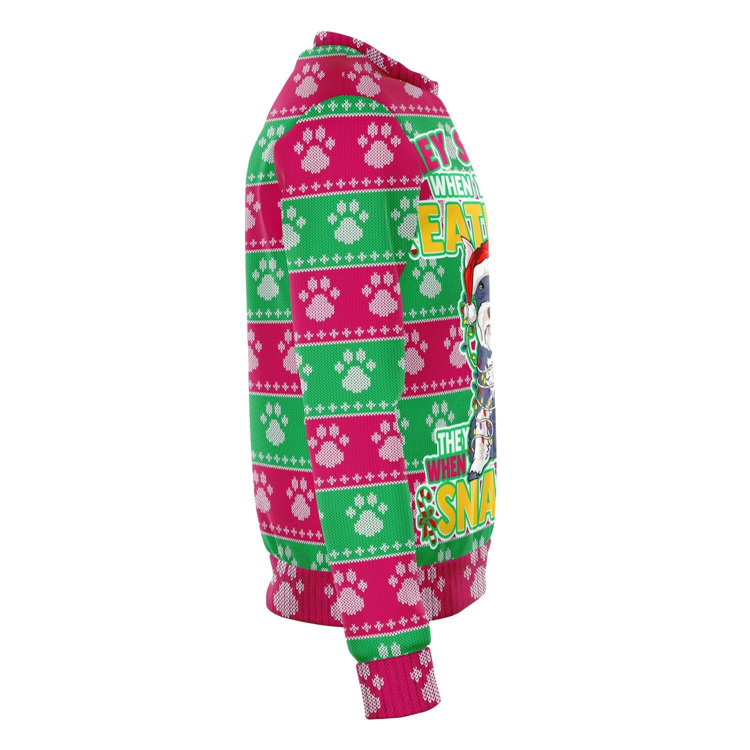 Schnauzer They Know When You Have Snacks Christmas Ugly Sweater-grizzshop