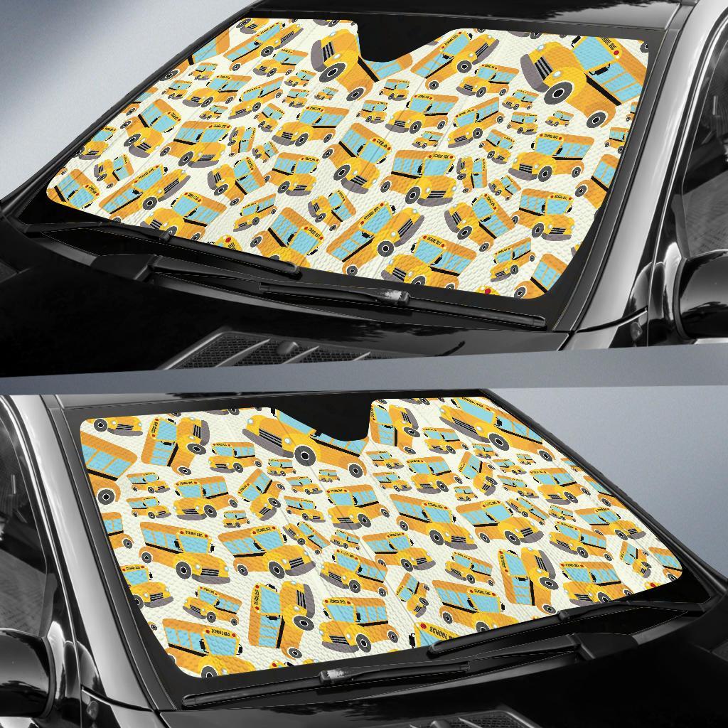School Bus Pattern Print Car Sun Shade-grizzshop