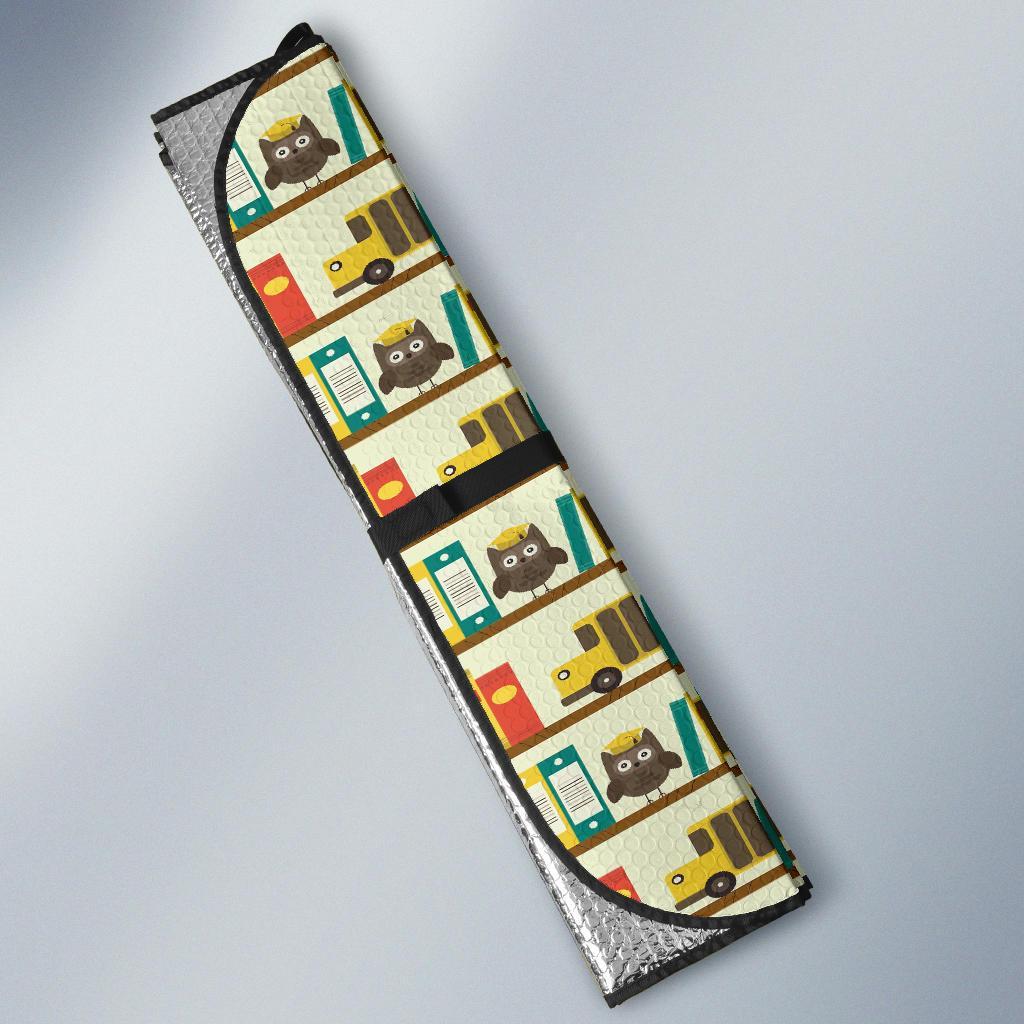 School Bus Print Pattern Car Sun Shade-grizzshop