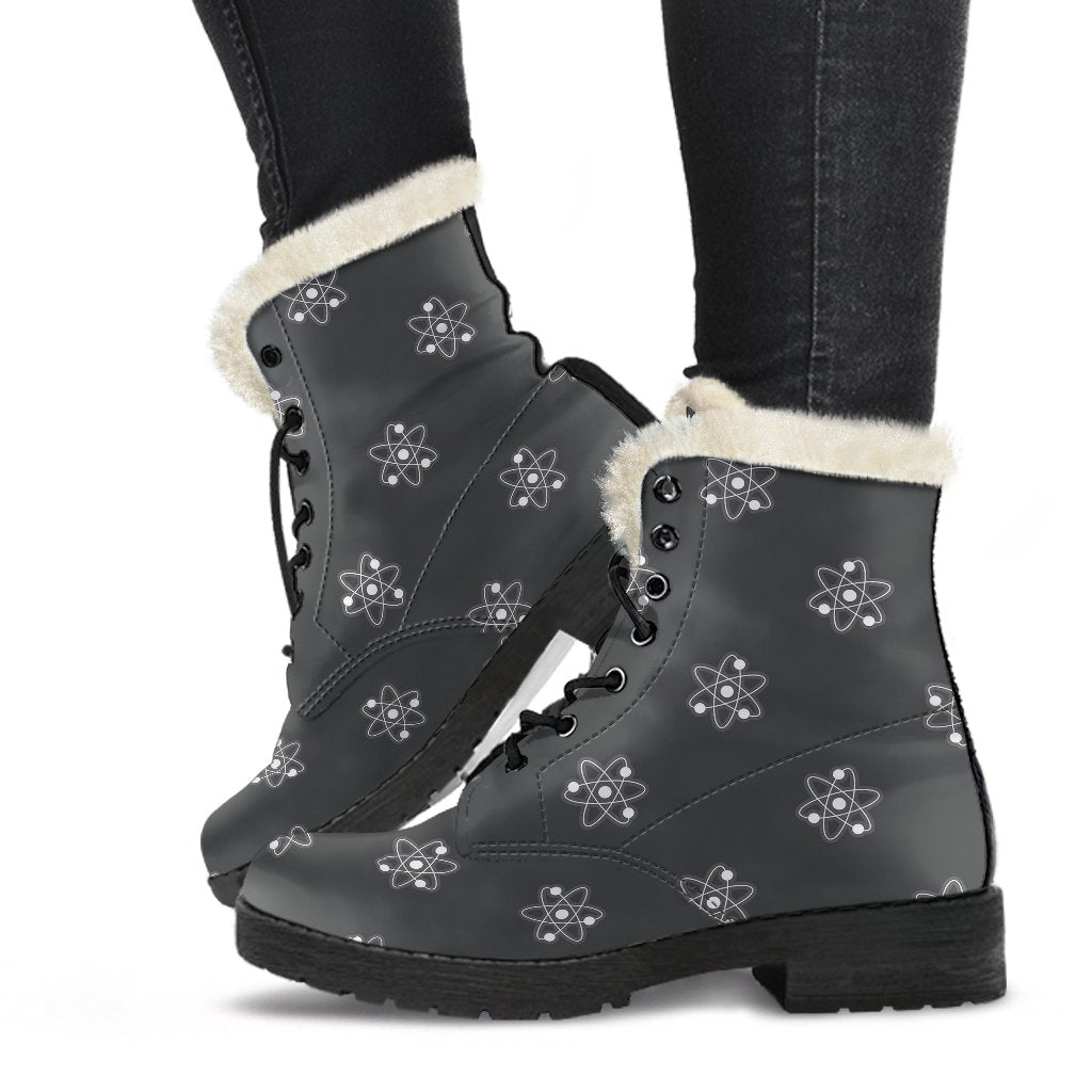 Science Atom Pattern Print Comfy Winter Boots-grizzshop