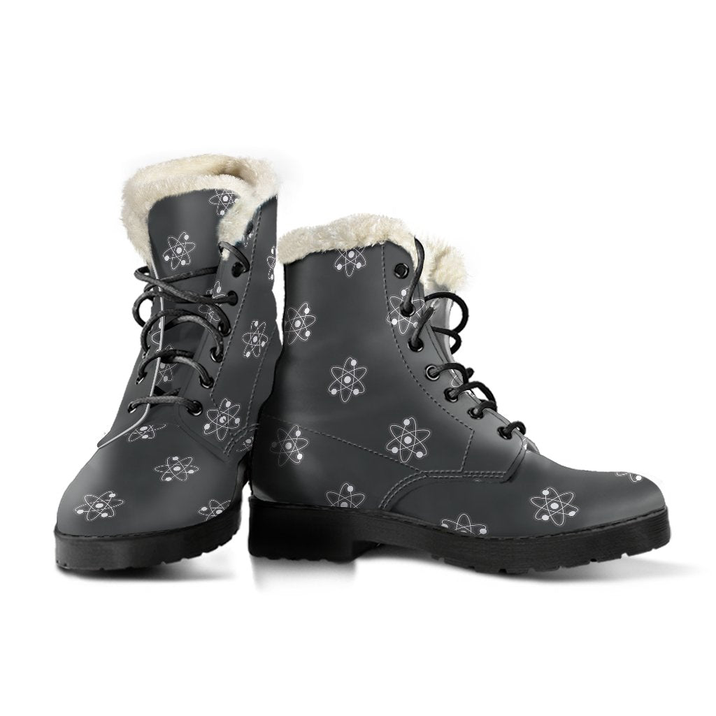 Science Atom Pattern Print Comfy Winter Boots-grizzshop