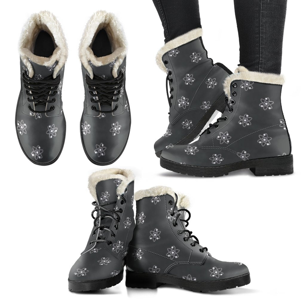 Science Atom Pattern Print Comfy Winter Boots-grizzshop